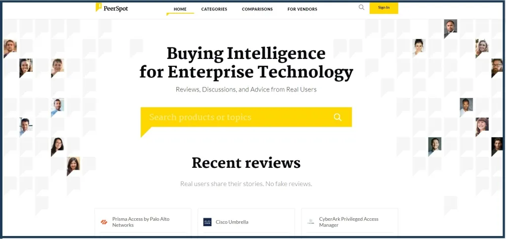 PeerSpot Homepage