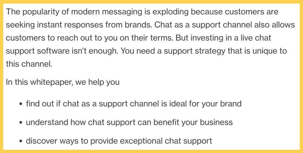 Example of how to use benefits to drive conversions on an opt in page