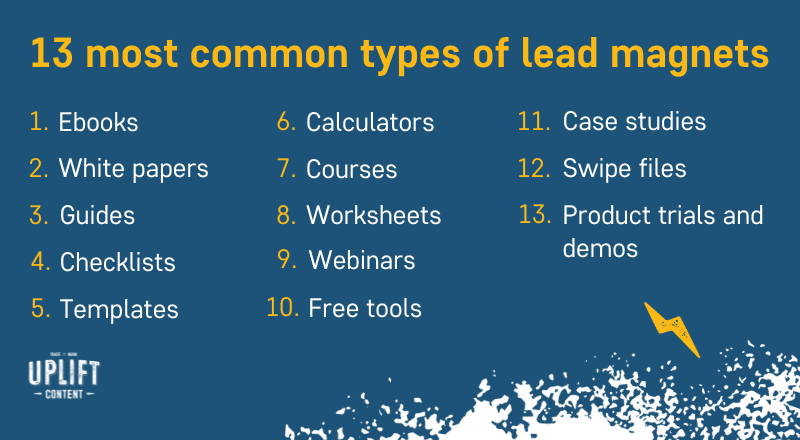 13 most common types of lead magnets