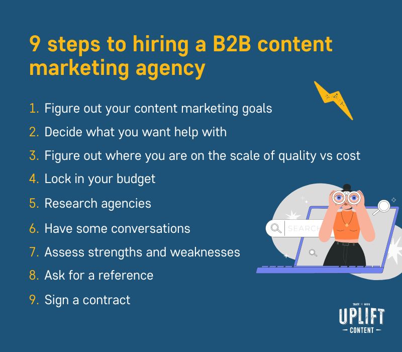 9 steps to hiring a B2B content marketing agency