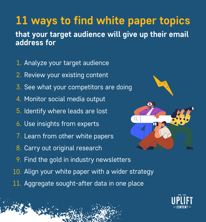 11 ways to find white paper topics that your target audience will give up their email address for